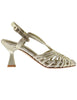 Women's platinum laminated leather slingback with high heel Women 10874.000 66