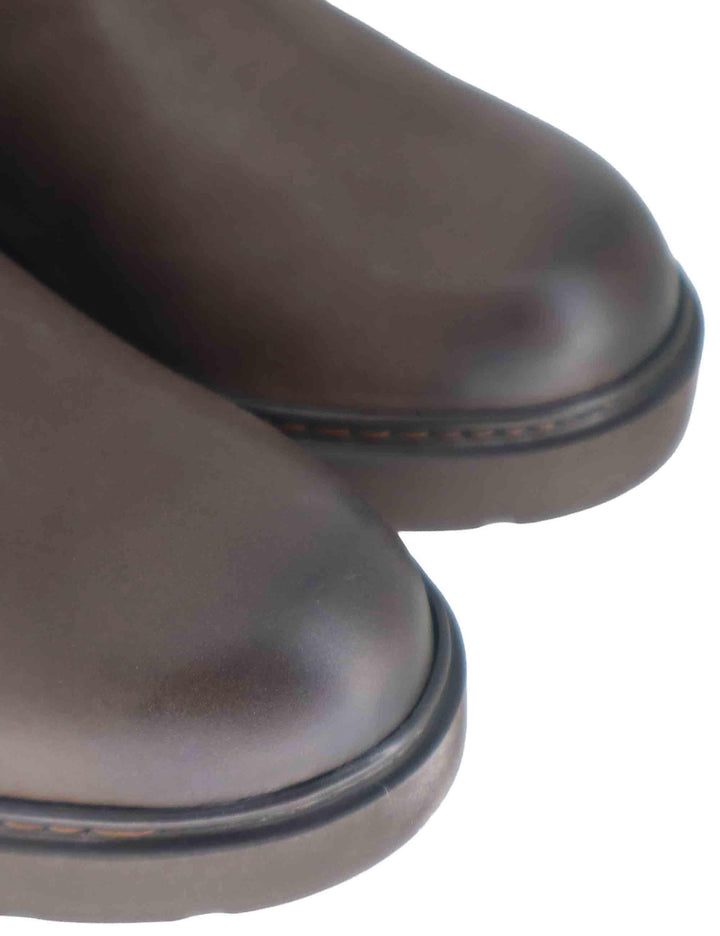 Stivaletti donna in pelle testa di moro con tacco basso JAINE AF WENGUE Unisa 