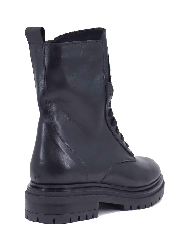 Anfibi donna in pelle nera con accessori SPTRPR93 001 Spatarella 