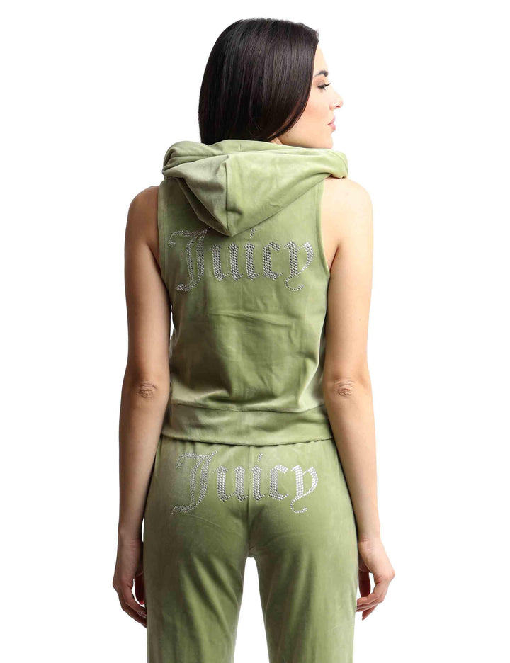 Felpe donna Gilly in tessuto verde a giro manica con cappuccio VEJH70328WPF J93 Juicy Couture 