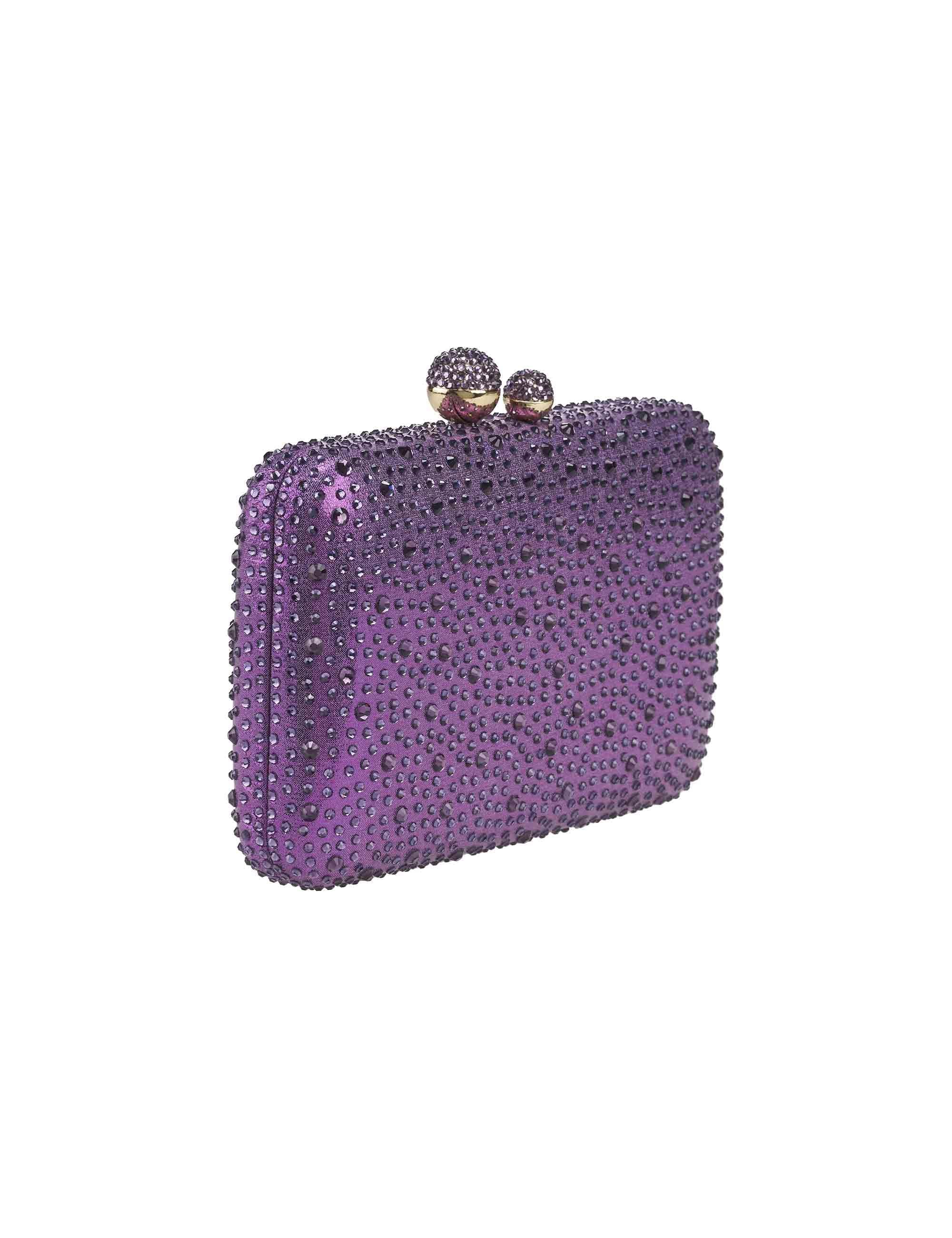 Borse donna in strass viola con tracolla ACD046 AMETISTA Anna Cecere 