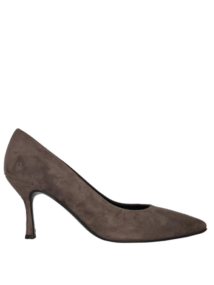 Calzature Donna Décolleté in Camoscio Fango con Tacco Alto 7040CLO FANGO Spatarella 