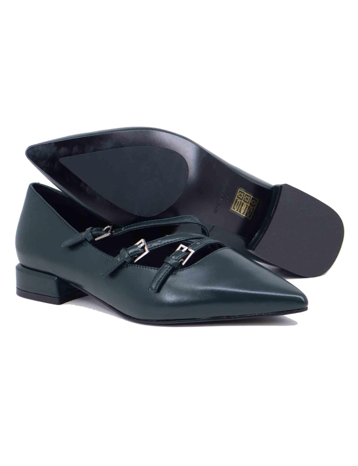 Ballerine donna in pelle verde con cinturini BI0107X 005 Bruno Premi 