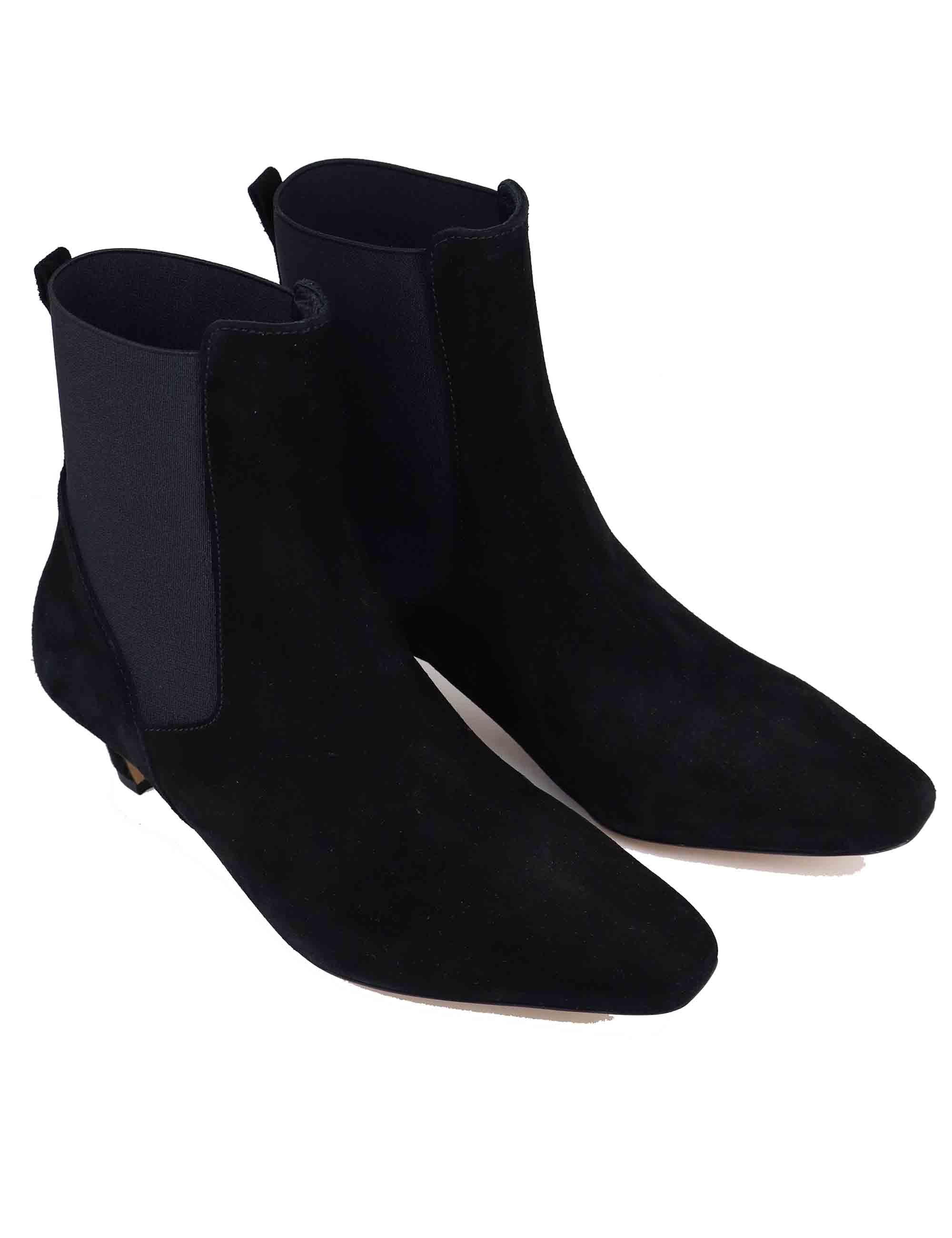 Stivaletti donna Susan in camoscio nero tacco basso 557T30AA 03 Bibi Lou 