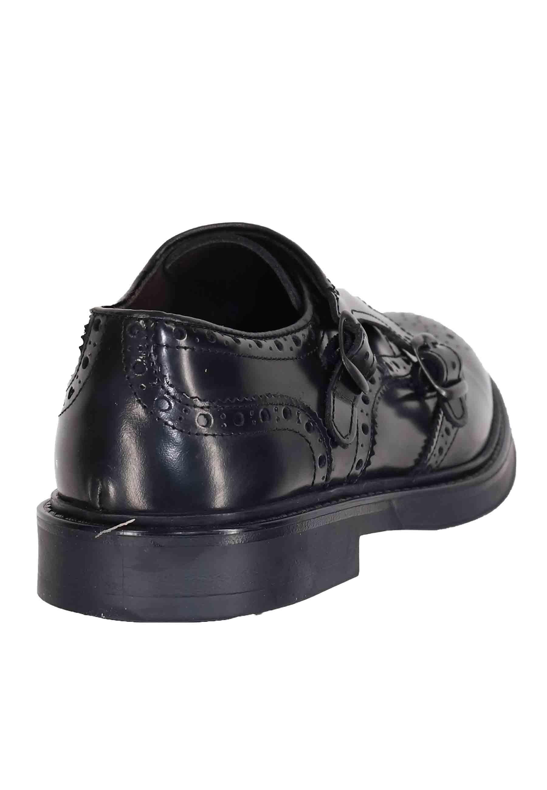 Mocassini diplomatici uomo in pelle nera con impunture SP1801 001 Spatarella 