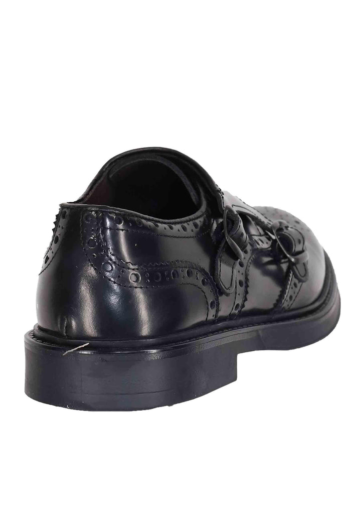 Mocassini diplomatici uomo in pelle nera con impunture SP1801 001 Spatarella 