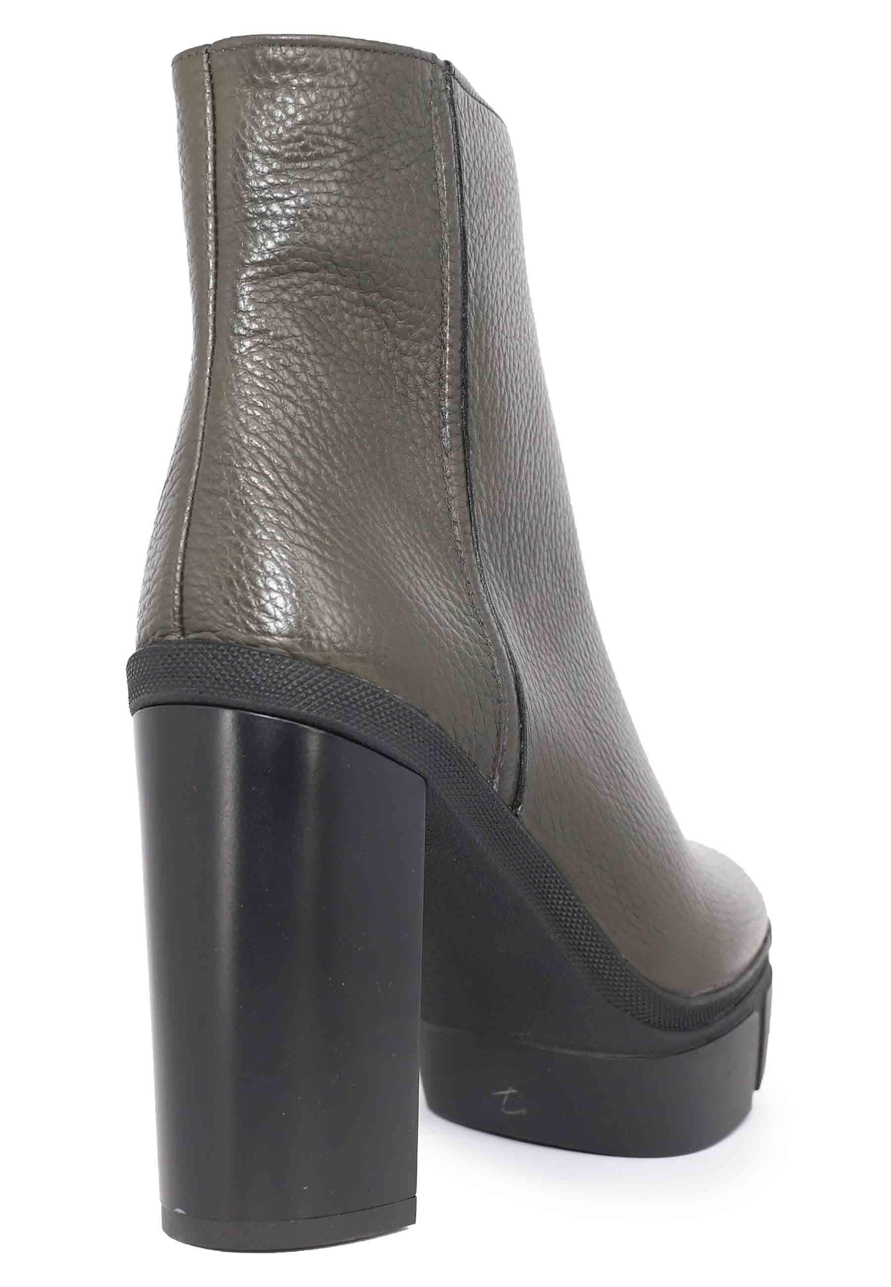 Stivaletti donna in pelle verde con tacco alto e plateau DENIS 2 005 Tattoo 