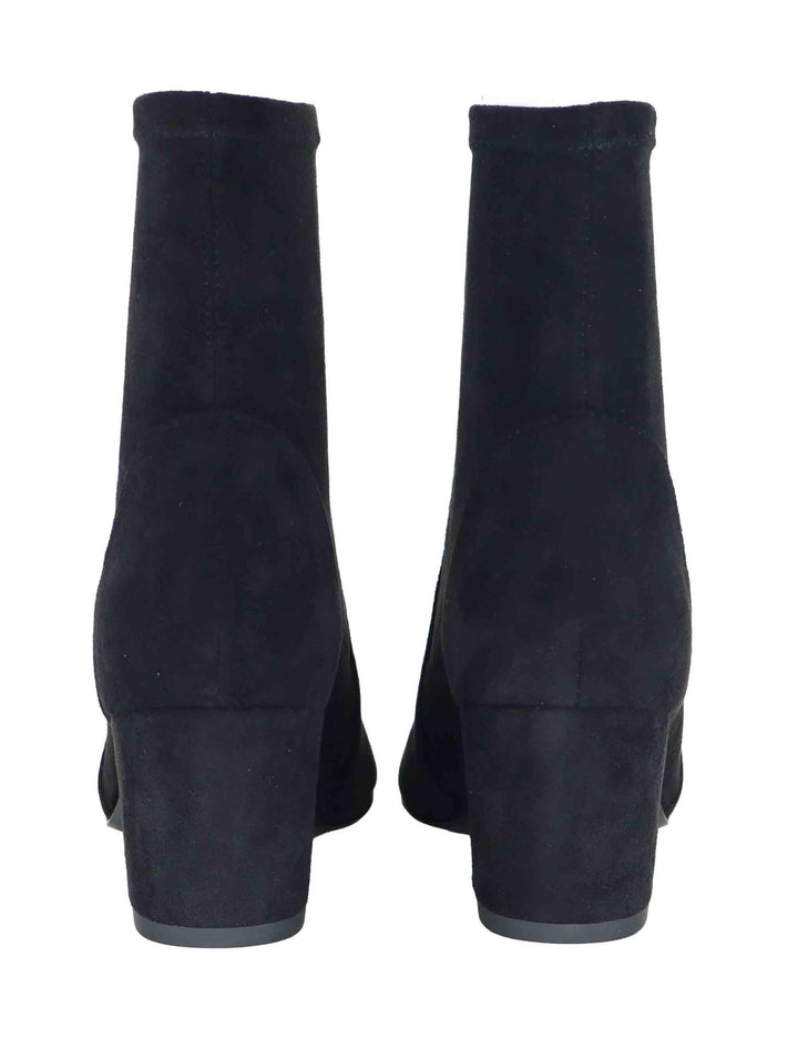 Stivaletti donna in tessuto elasticizzato nero con tacco medio 506T82VK 03 Bibi Lou 