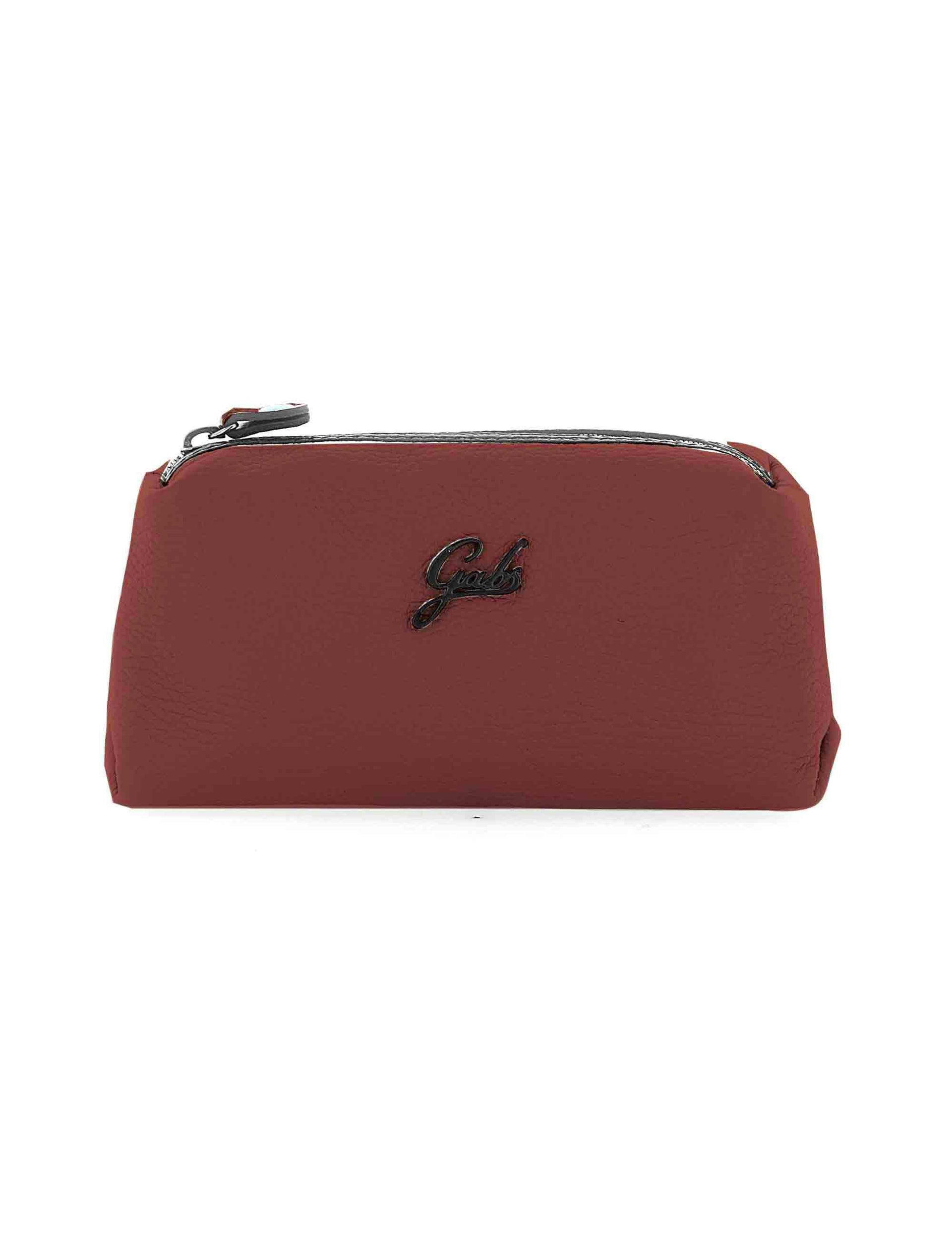 Beauty case donna in pelle cuoio con zip G000080ND X2428 C1559 Gabs 