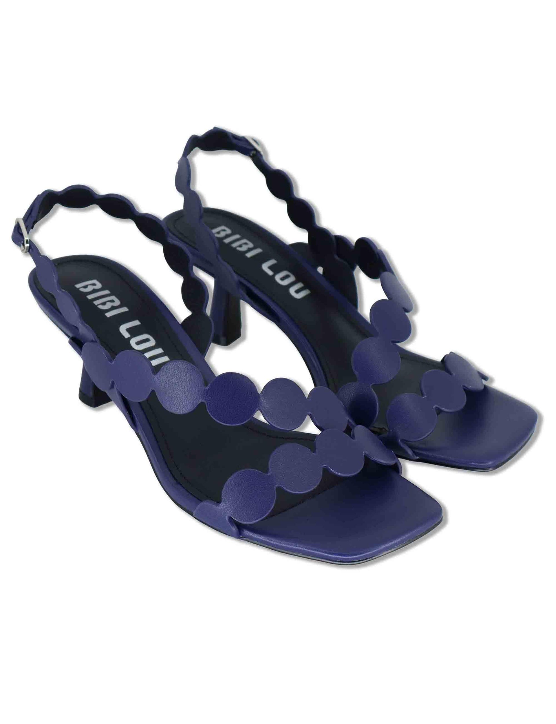 Sandali donna slingback in pelle blu con tacco alto Onami 625Z10VK 13-AZUL_T Bibi Lou 