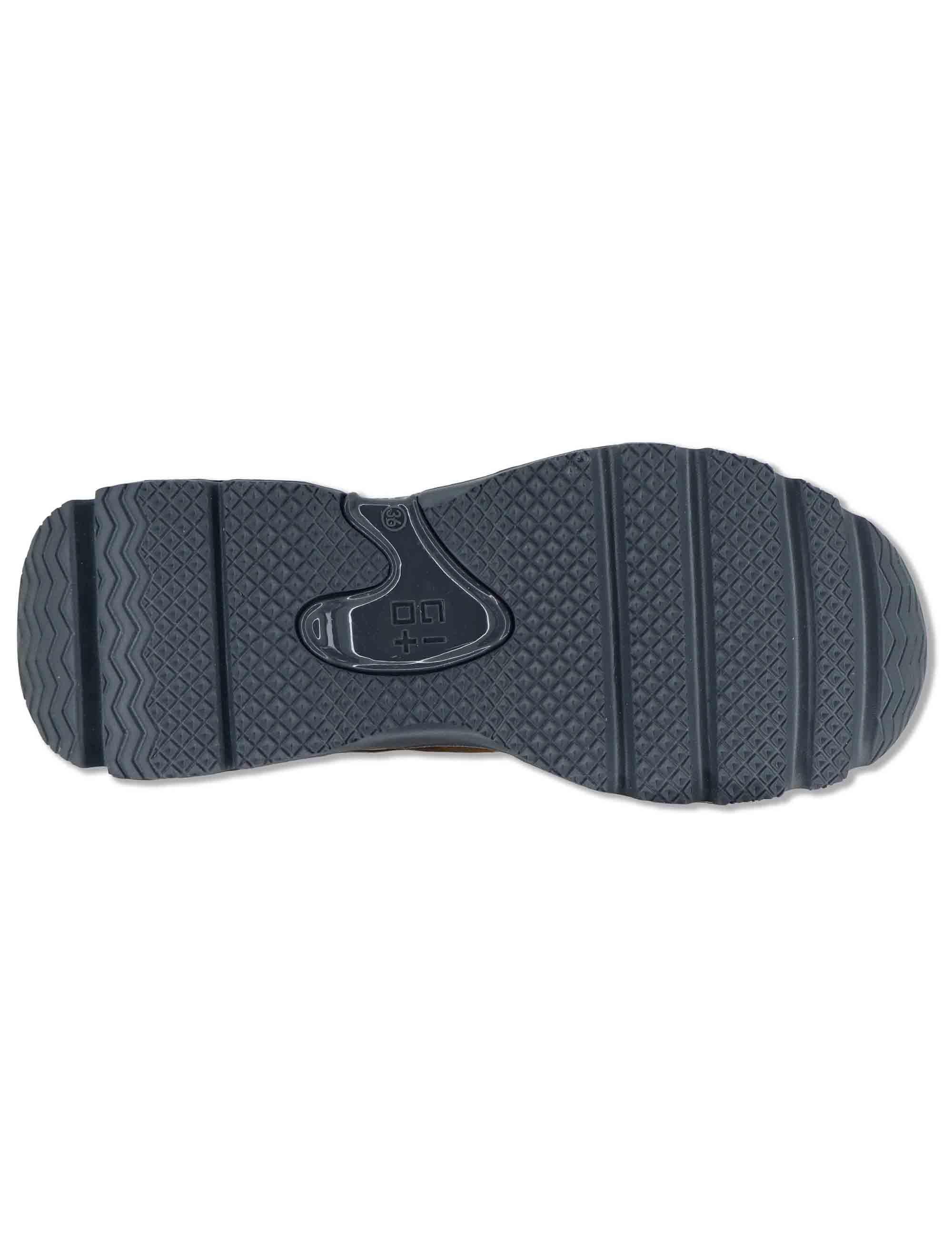 Sneakers donna Chunky in pelle e tessuto coff white on inserti a contrasto DALIA 12 Gio + 