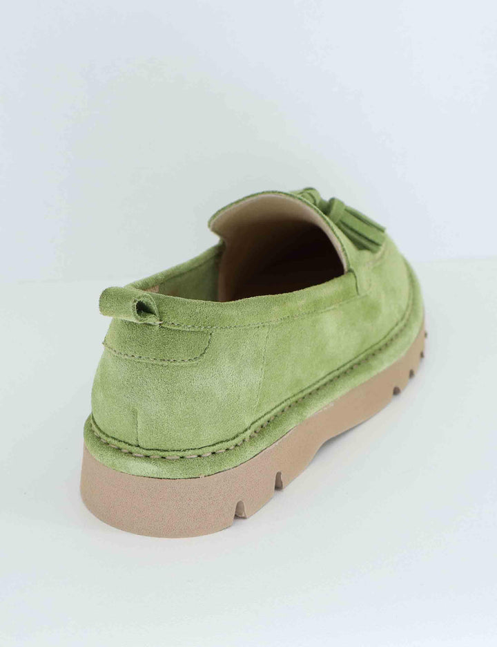 Mocassini donna sfoderati in camoscio verde SPGT-1021 044 Spatarella 