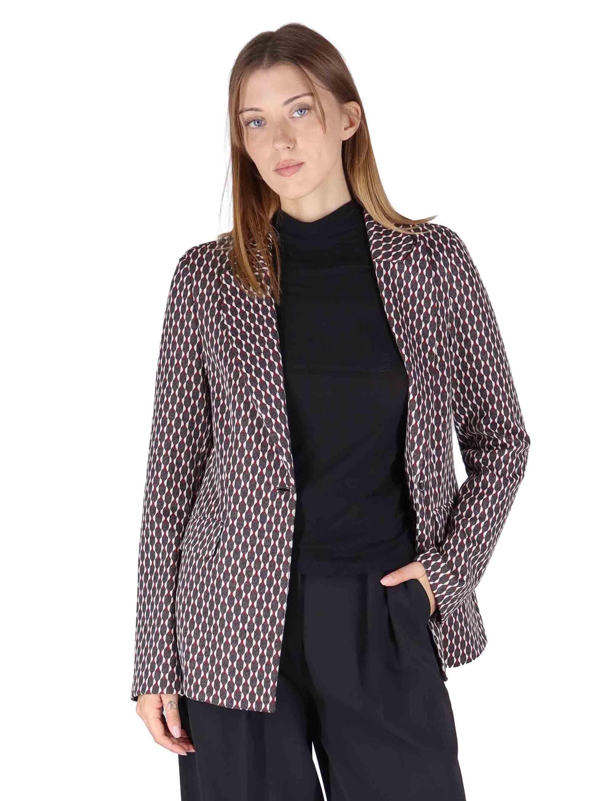 Giacche donna in jersey grigio monopetto un bottone JABGA0025-F1097 9205 Justmine 