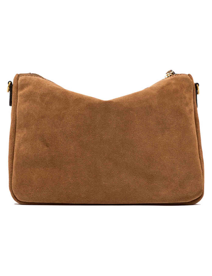 Borse donna Nora Pouch in pelle scamosciata cuoio con polsiera e tracolla BS10225 CM-PL 1478 Gianni Chiarini 