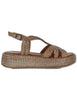 Sandali in pelle intrecciata taupe con cinturino Donna WD511R03 500021
