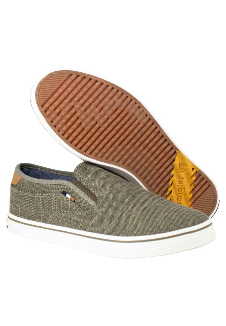 Mocassini uomo Calypso Slip On in tessuto verde con suola in gomma WM31031A 020 Wrangler 