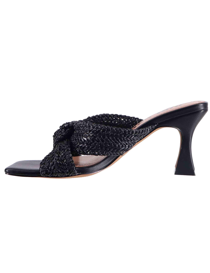 Sandali donna Nicole in tessuto nero con tacco alto 882Z94HG 001 Bibi Lou 