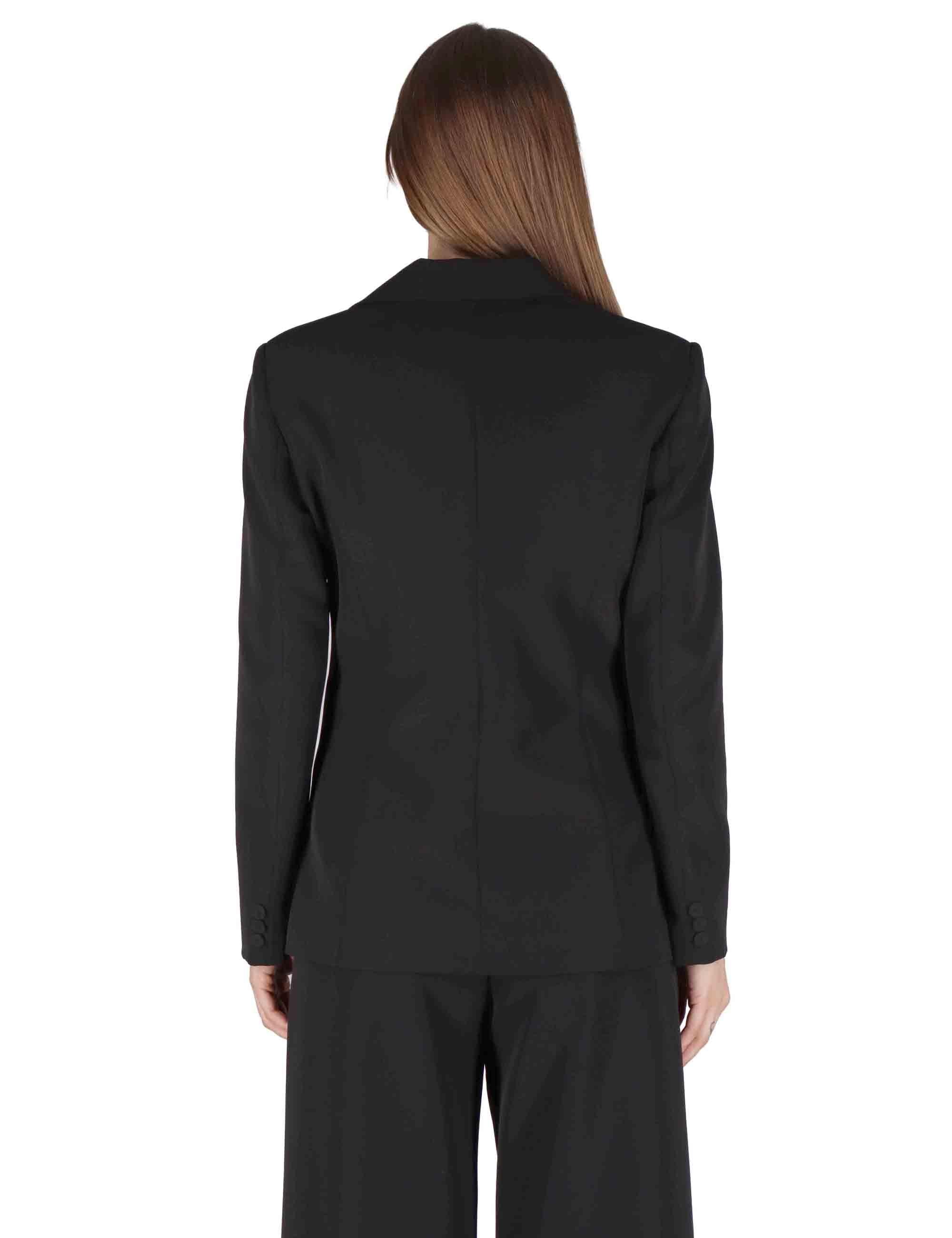 Giacche donna in misto viscosa naturale nera a doppiopetto OABGA0025-0511 9999 Justmine 