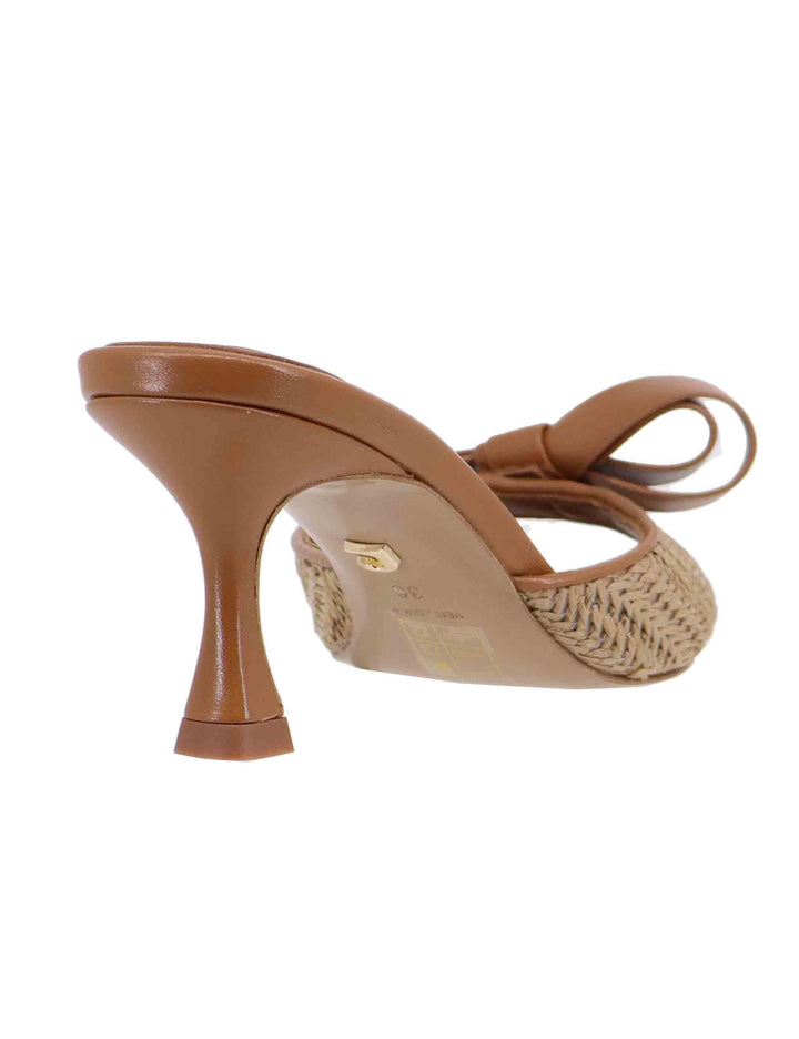 Sandali donna Linda in pelle cuoio e rafia naturale 196Z68BK 014 Lola Cruz 