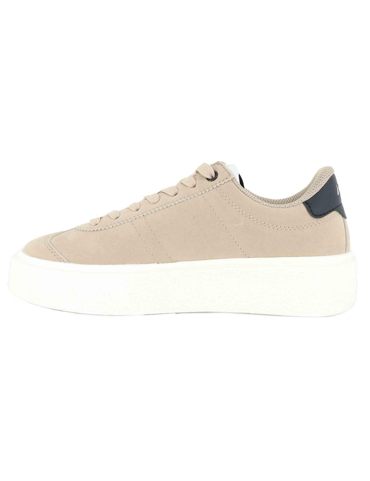 Sneakers donna in eco pelle beige con logo e suola alta in gomma JODY002 BEI U.S. Polo Assn. 