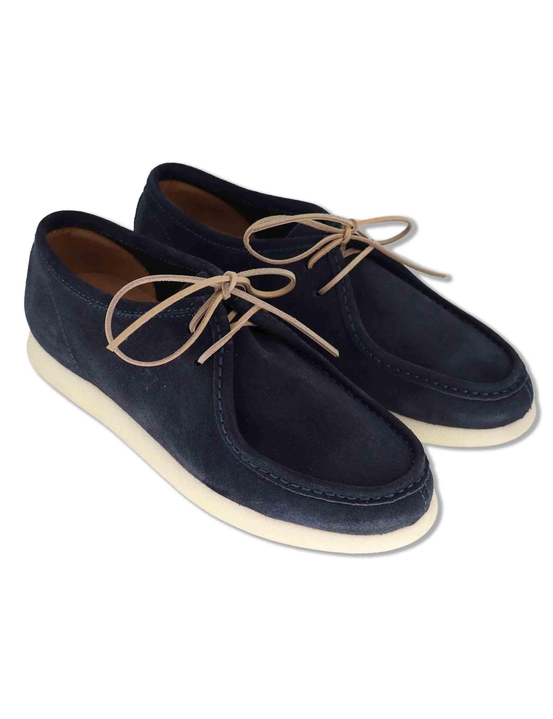 Stringate uomo Walleby in camoscio blu con suola in gomma leggera SPCL3014 002 Spatarella 