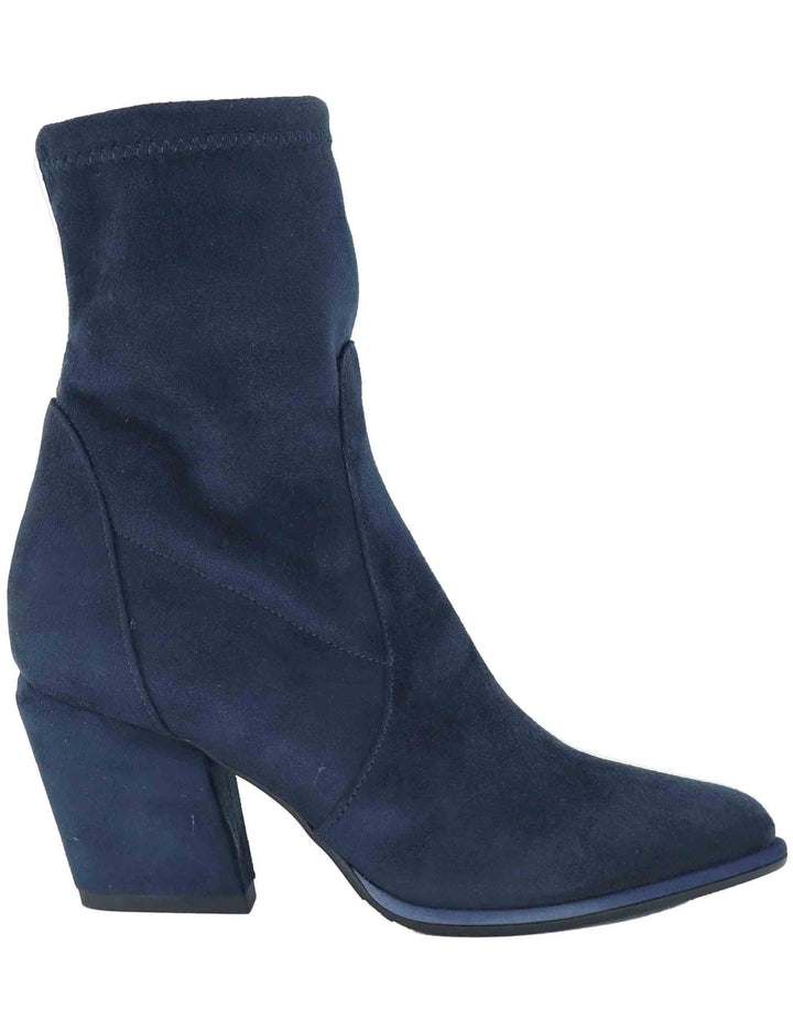 Stivaletti donna in alcantara blu con zip laterale SP1030 002 Spatarella 