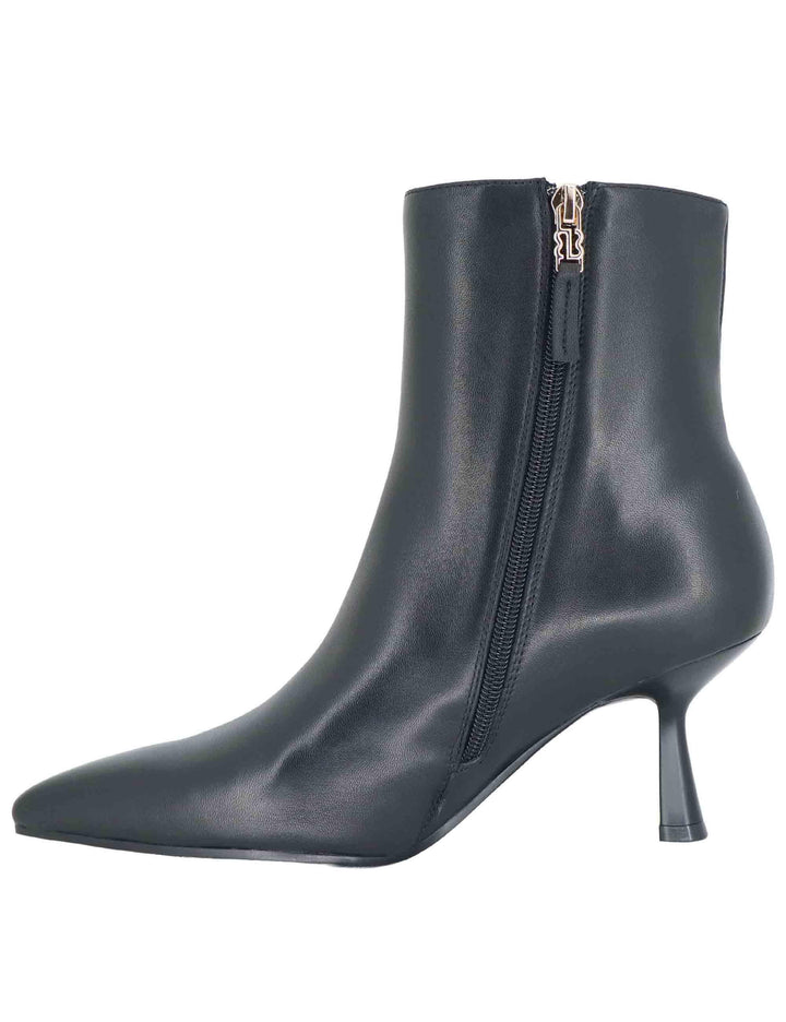 Stivaletti donna in pelle nera con tacco alto e punta a punta 502T10VK 03 Bibi Lou 