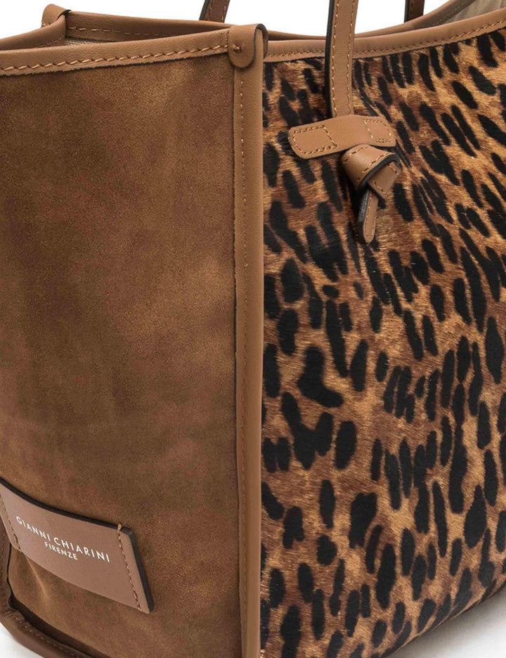 Borse donna Marcella in pelle animalier con doppi manici BS12120 LYNX Marcella Club 