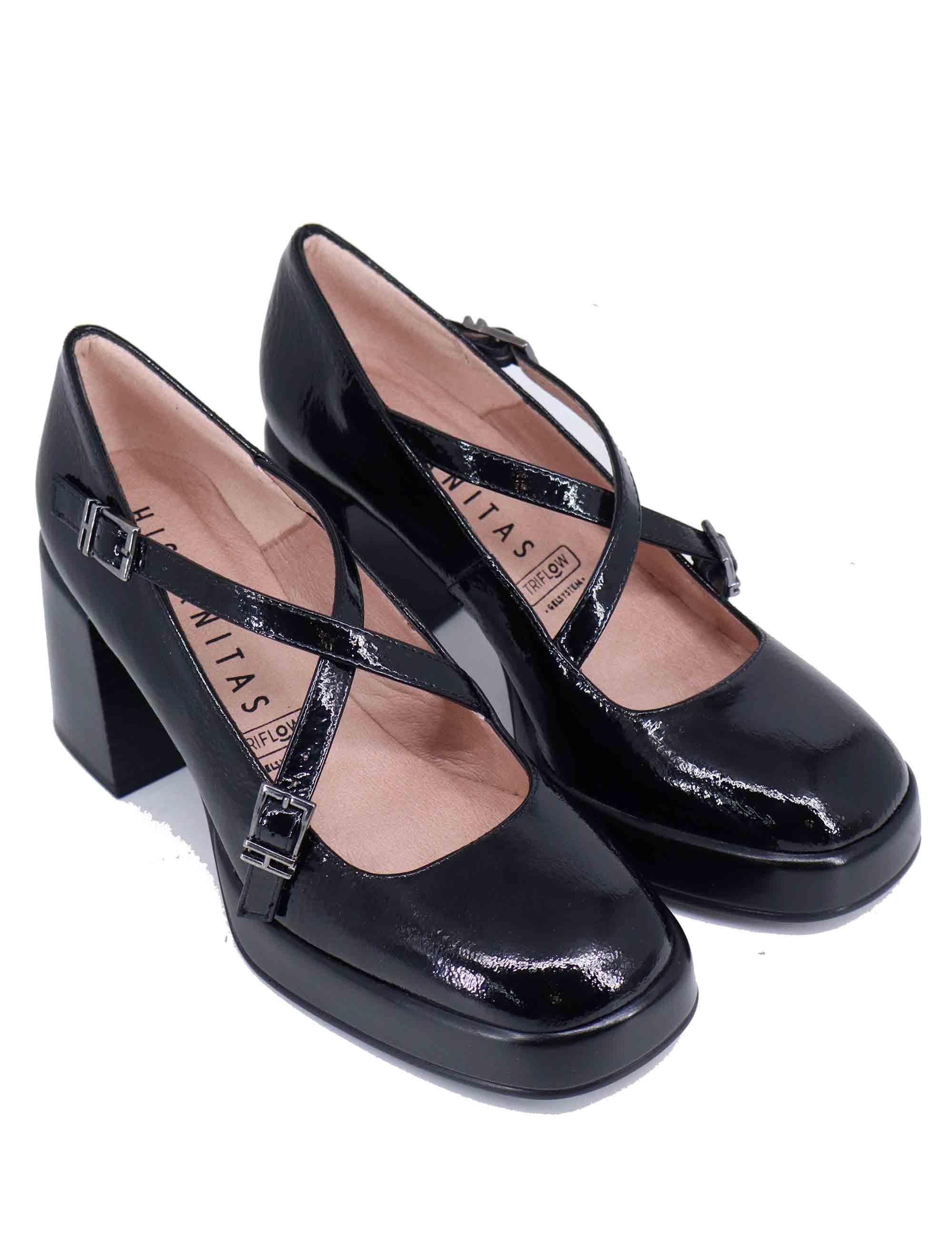 Decollete donna in pelle nera tacco alto HI243660 C002 Hispanitas 