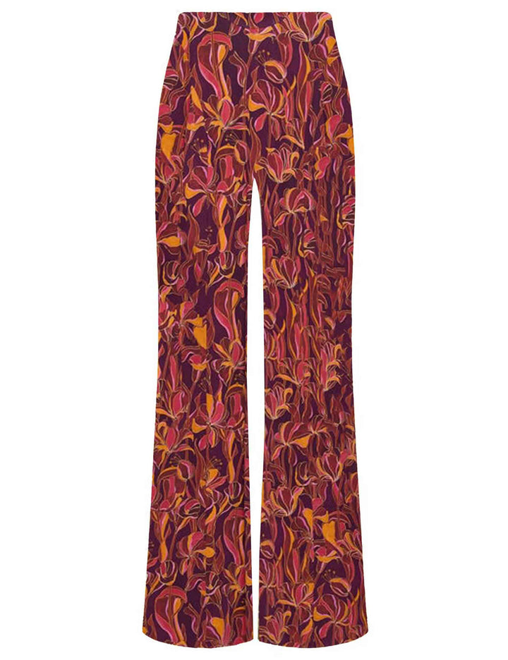 Pantaloni donna Lily's Ballet in viscosa naturale bordeaux a fantasia JH400970655 A3359 Maliparmi 