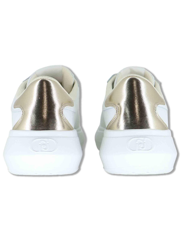 Sneakers donna in pelle e tessuto bianco con suola alta in gomma CASPER 01 WHITE Liu-Jo 