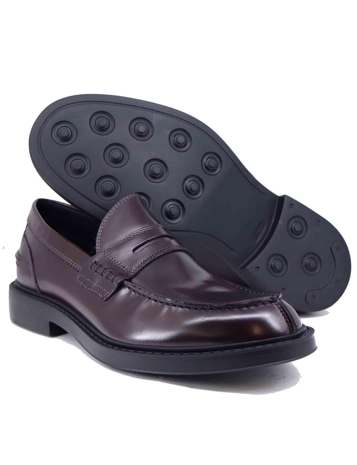 Mocassini uomo in pelle lucida bordeaux 22937 D-VP1B Antica Cuoieria 