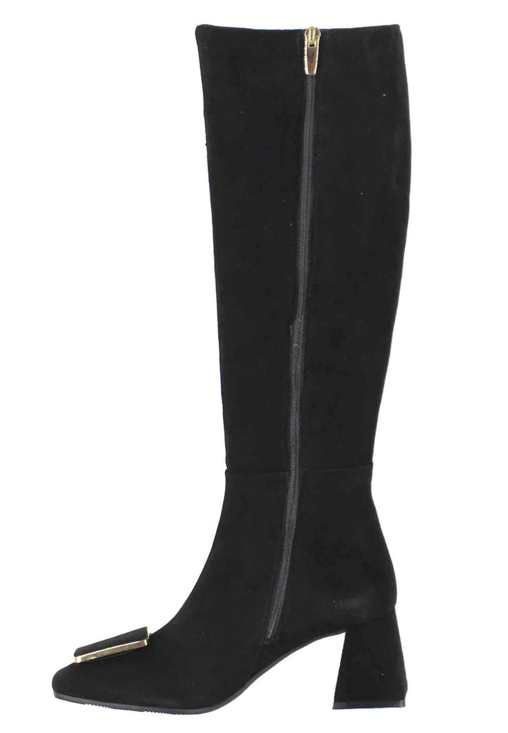 Stivali donna in camoscio nero con fibbia SP6536 001 Spatarella 