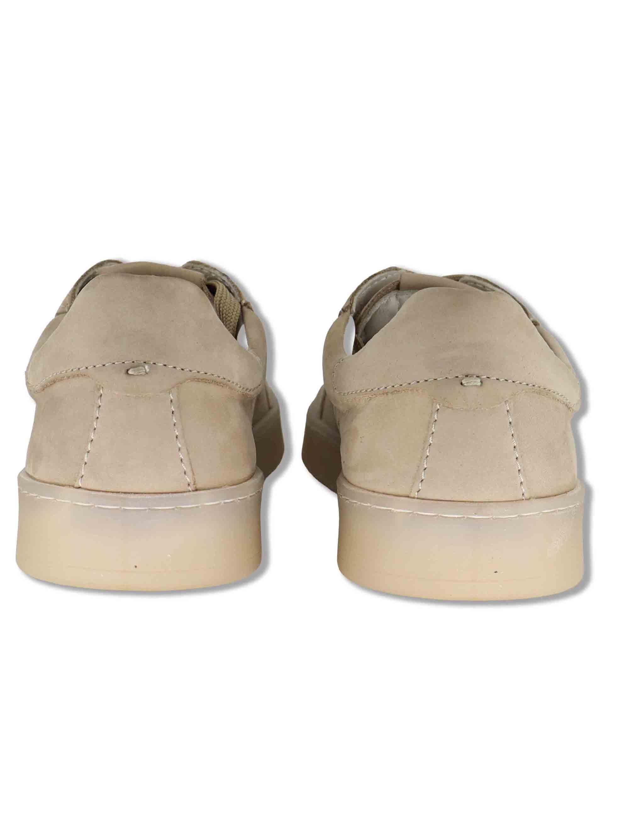 Sneakers uomo in pelle taupe soft con sotto piede morbido MS600R37 500125 Vueva 