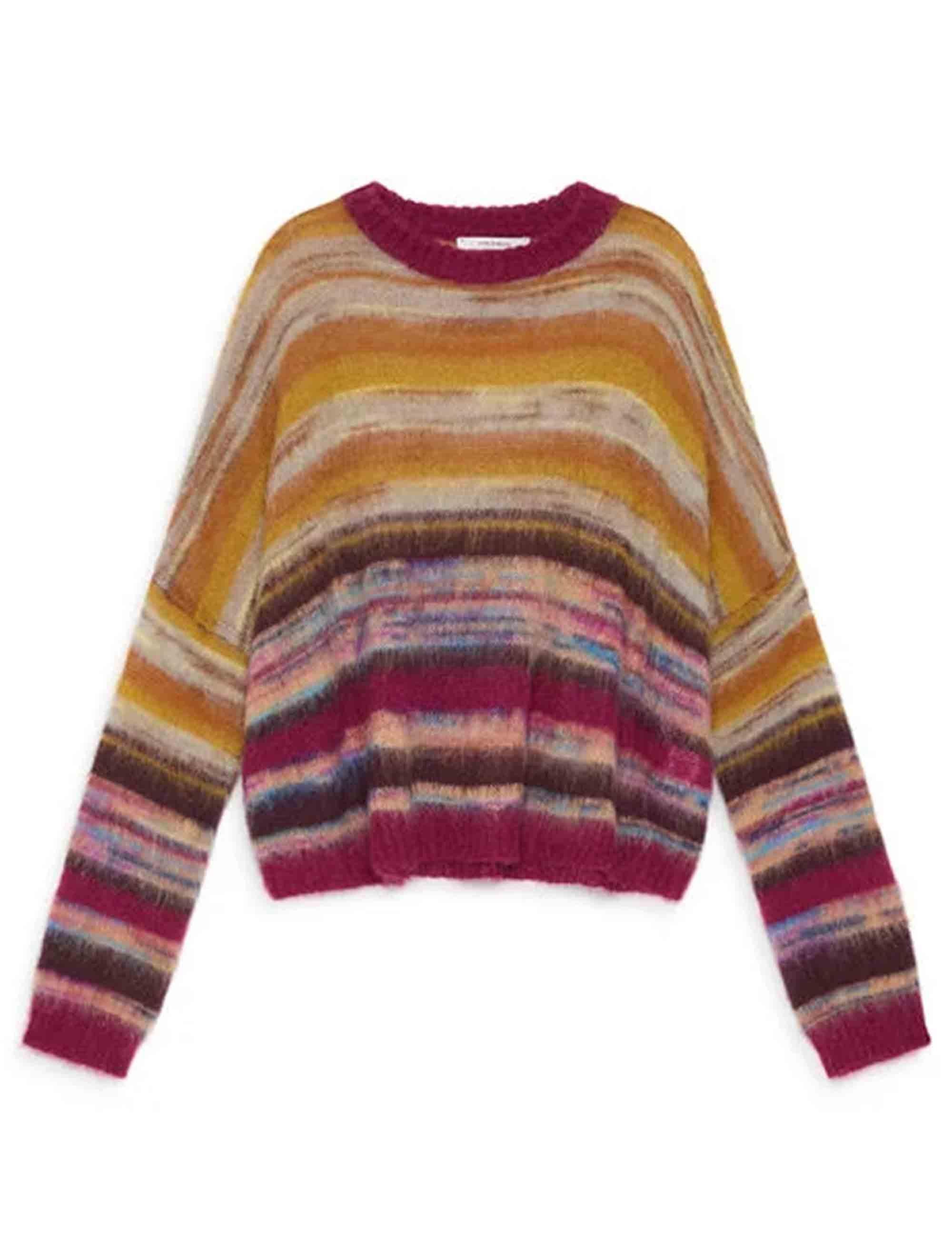 Maglioni da donna Mohair Mix Print in lana cammello girocollo JQ511178209 41B21 Maliparmi 