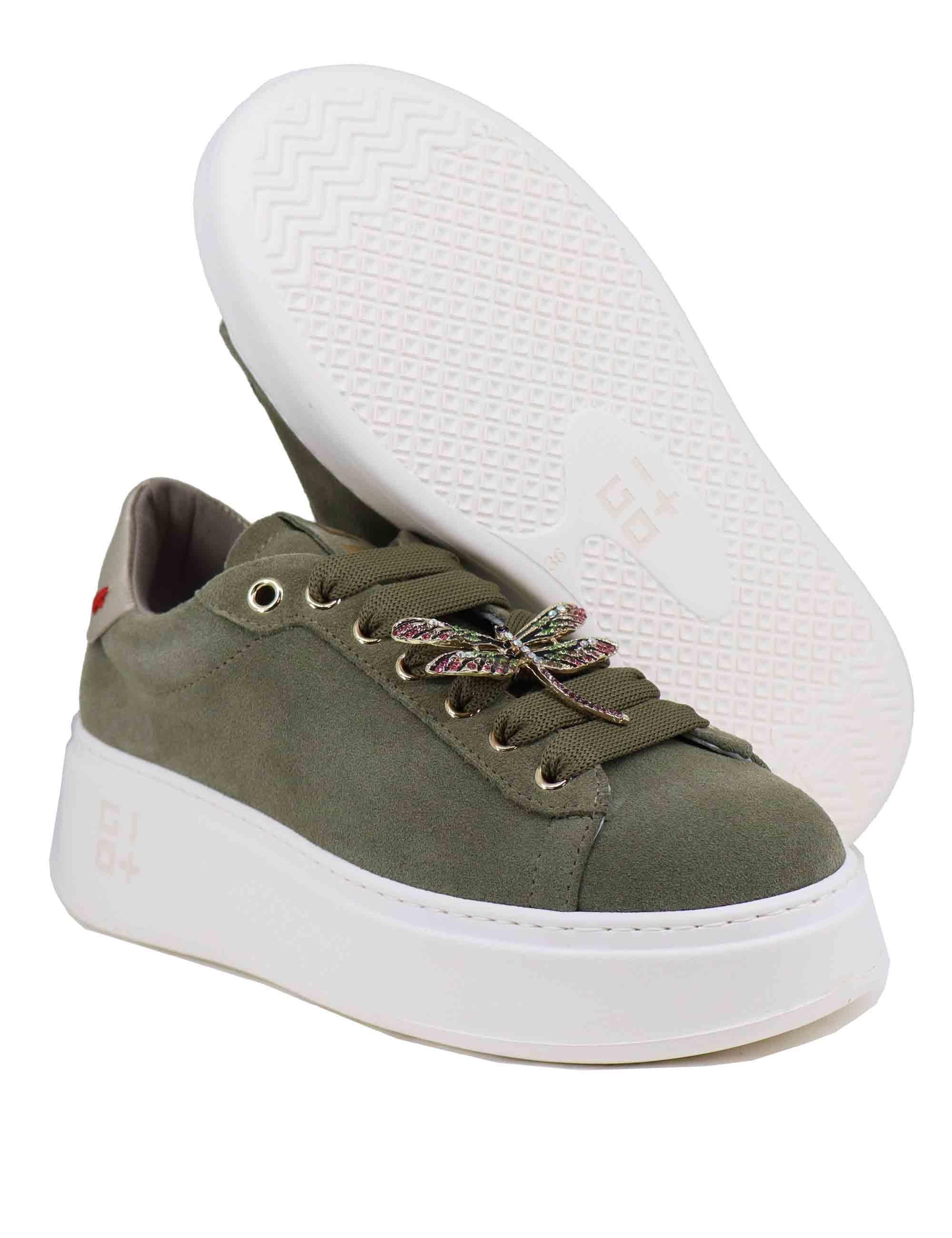 Sneakers donna in camoscio verde PIA 232A Gio + 