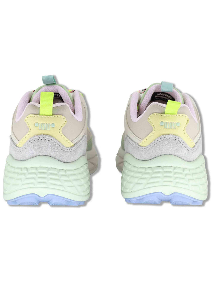 Sneakers donna Groove Mesh in pelle off white con suola alta JL61501A 854 Jeep 