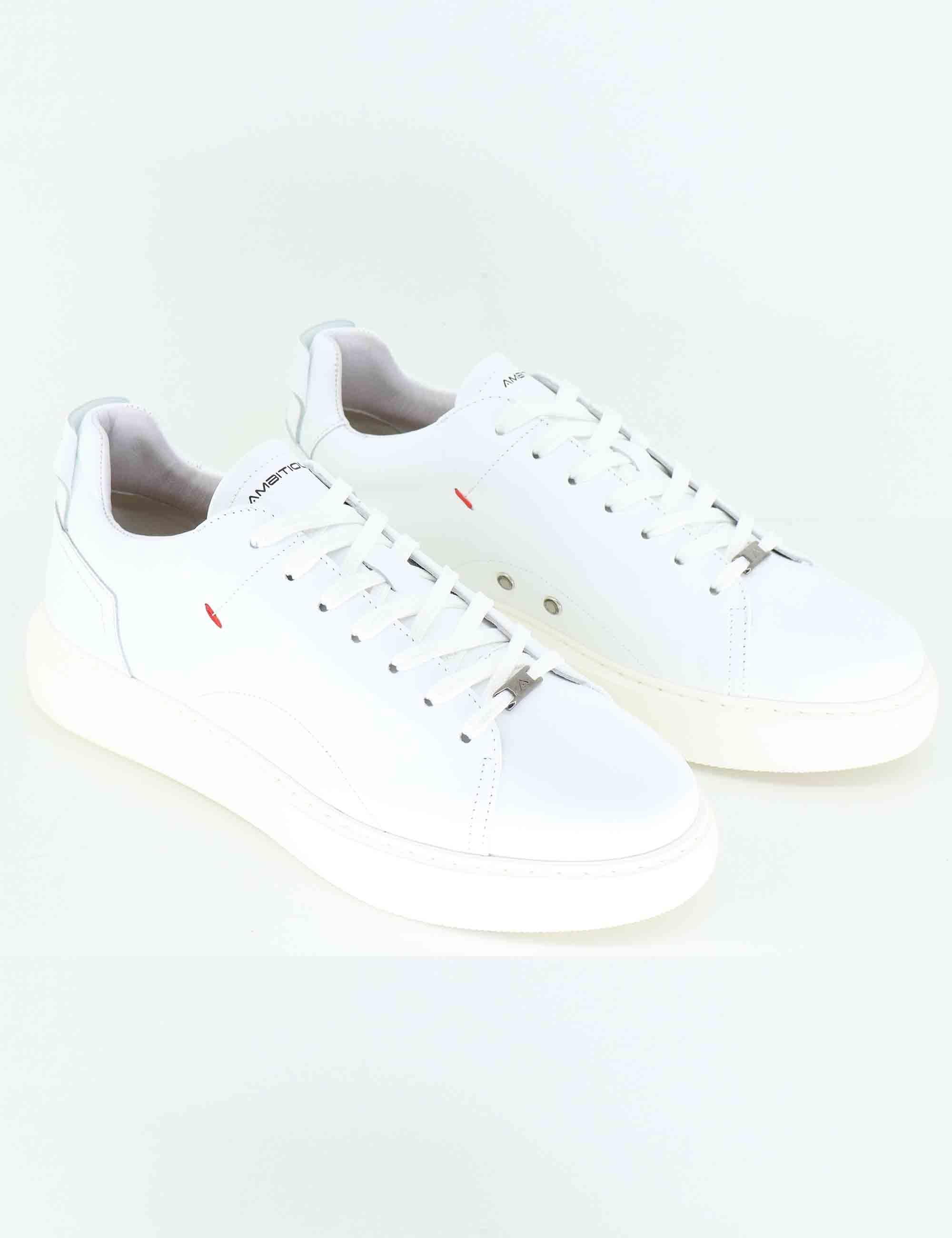 Sneakers uomo Eclipse in pelle bianca 10443A 4838AM.3 Ambitious 