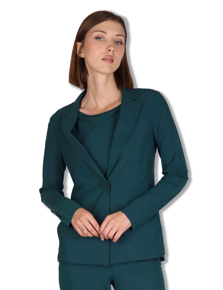 Giacche donna Soft in jersey verde monocolore JD646570210 60050 Maliparmi 