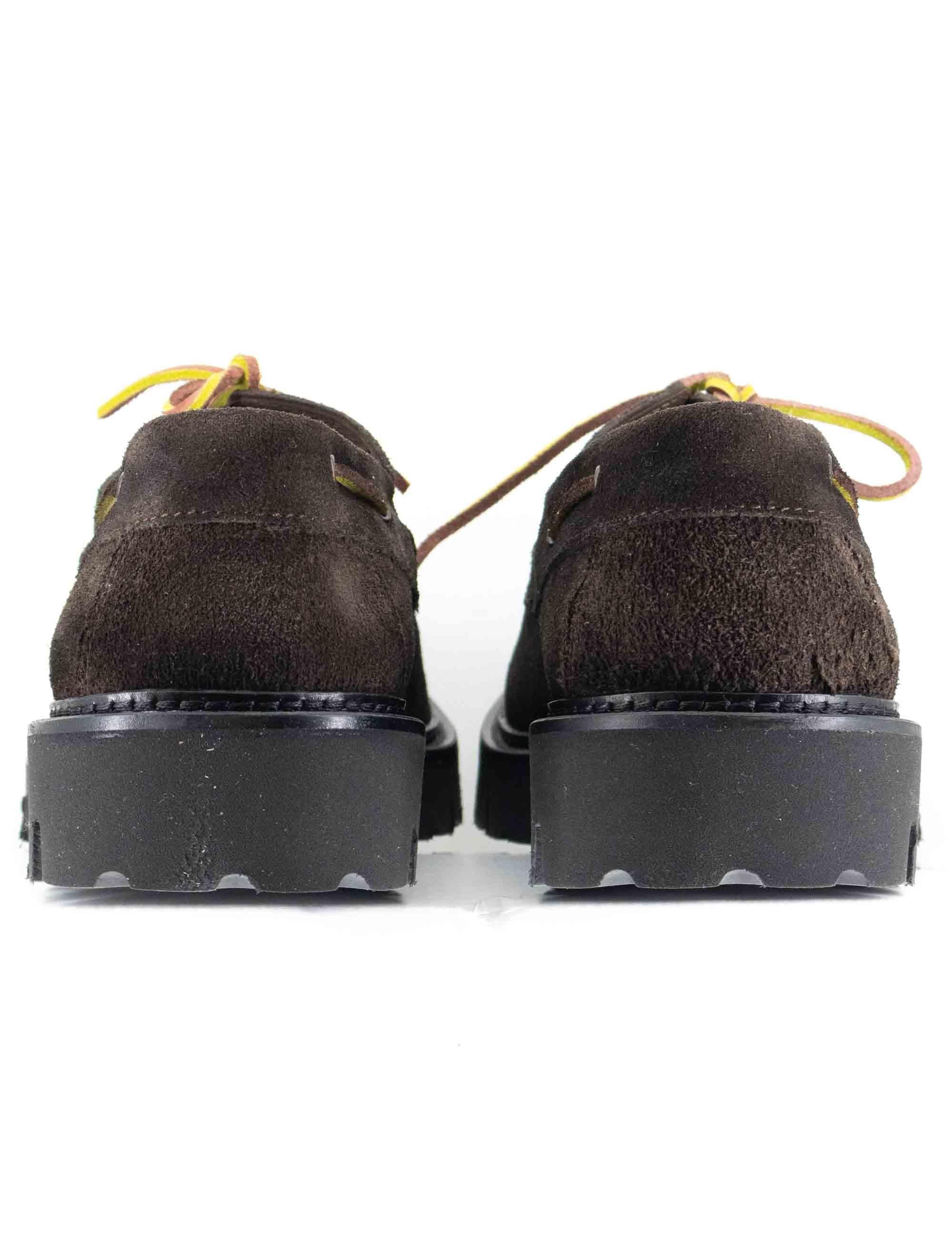 Stringate uomo in camoscio ingrassato marrone con suola carrarmato SP1982 014 Spatarella 