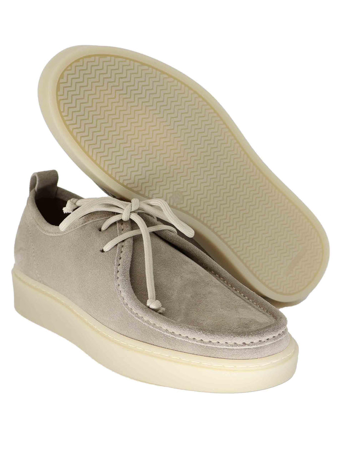 Stringate uomo in camoscio taupe con suola in gomma GUM 2 062 Rogal's 