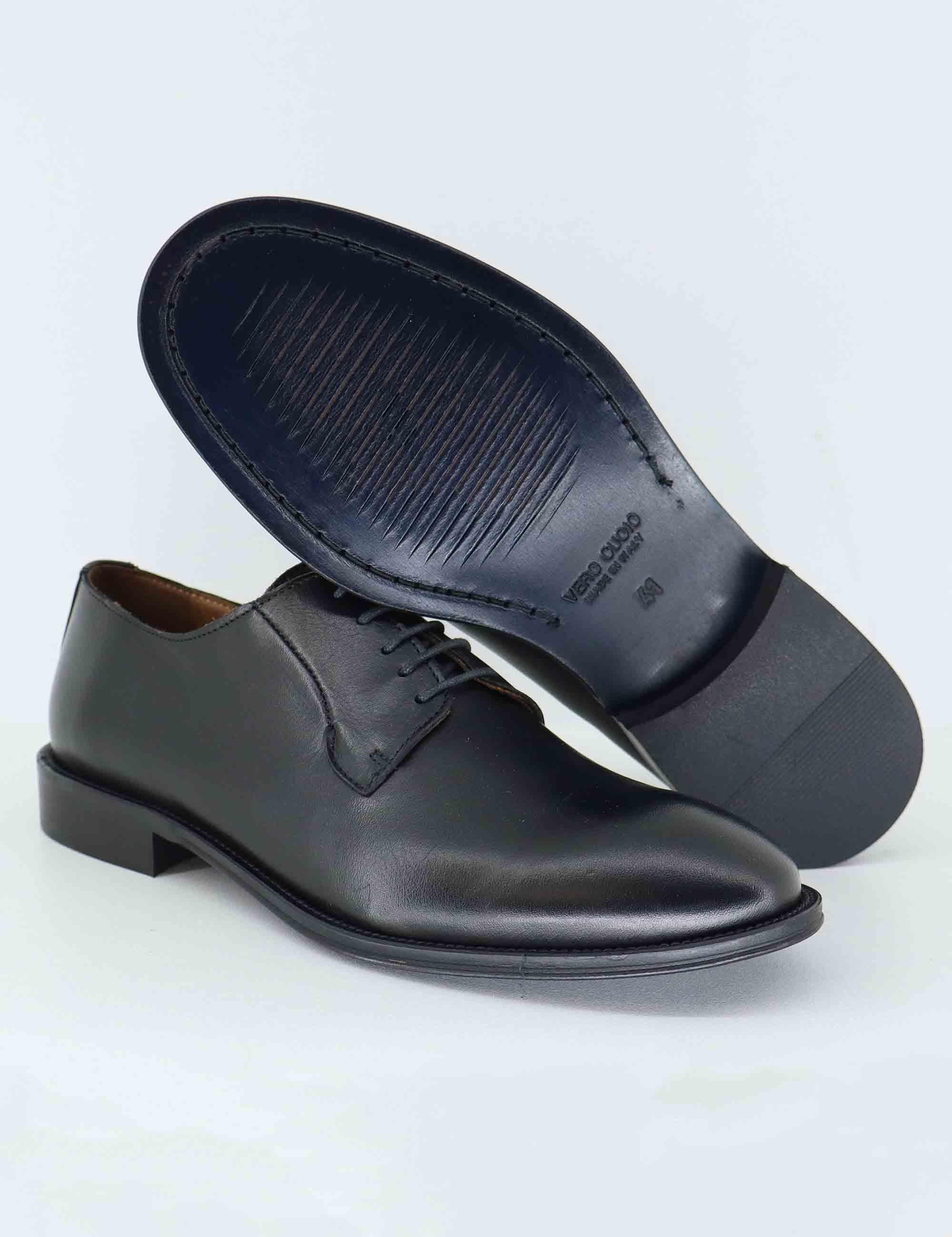 Stringate uomo in pelle nera con suola in cuoio ORLEANS 6 001 Rogal's 