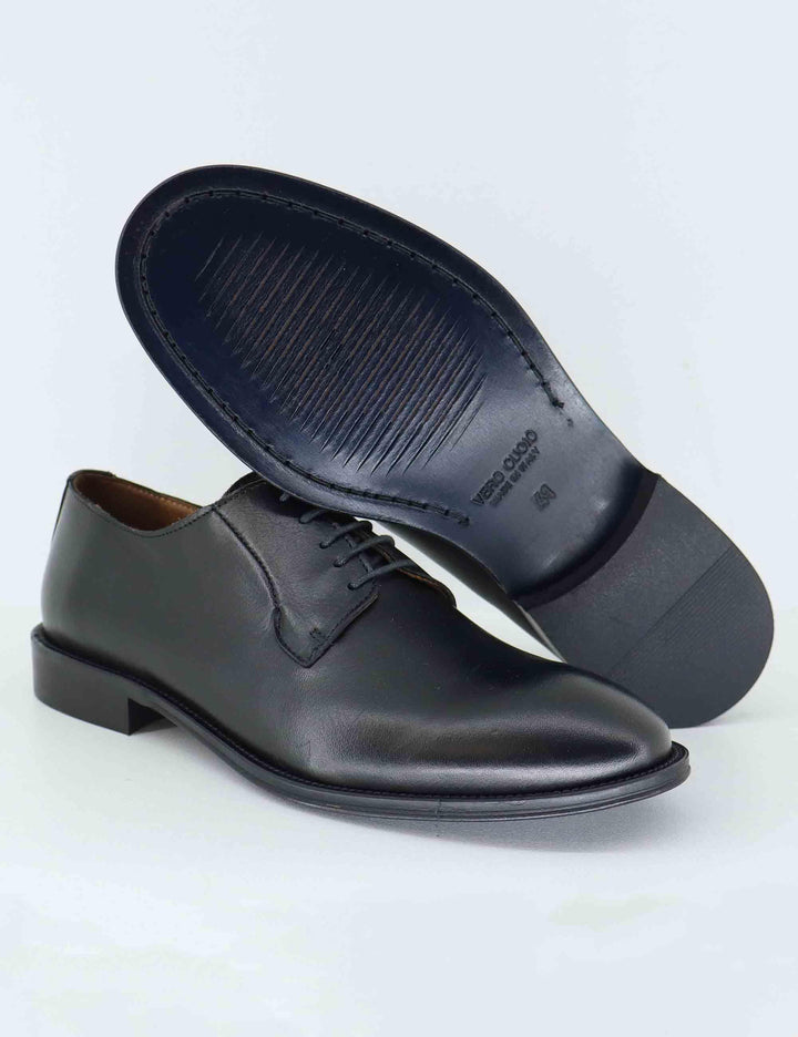 Stringate uomo in pelle nera con suola in cuoio ORLEANS 6 001 Rogal's 