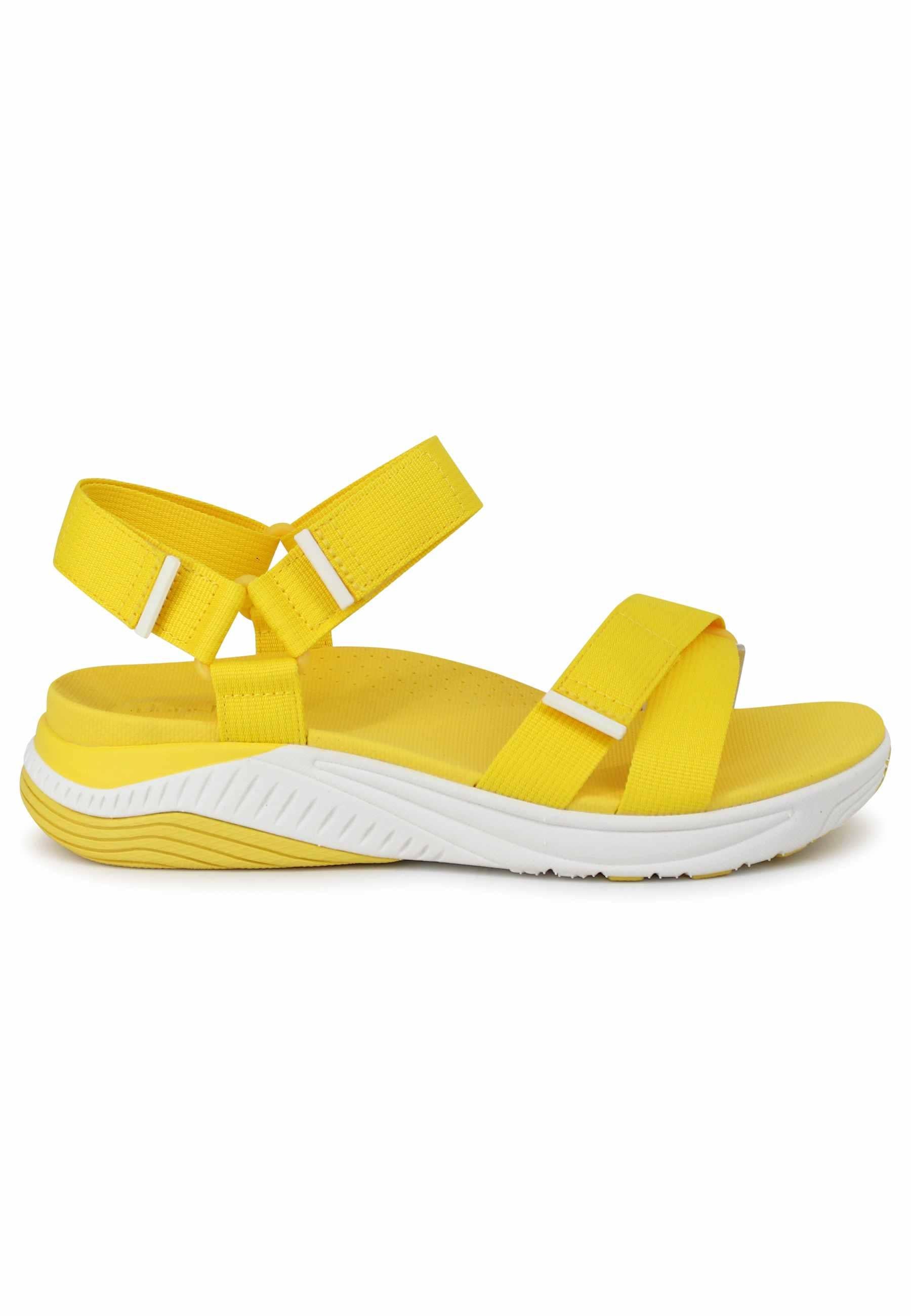 Sandali donna Racquel in tessuto giallo con zeppa in gomma 4915 171700 Dansko 