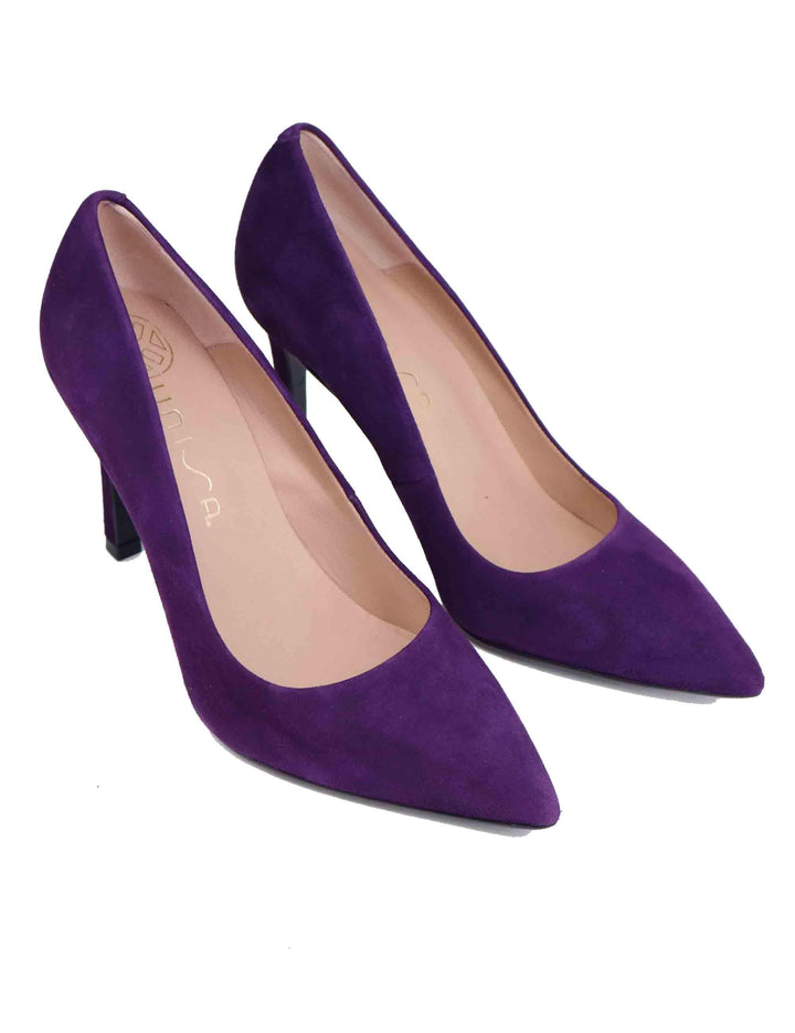 Decollete donna in camoscio viola tacco alto TOLLER KS PLUM Unisa 