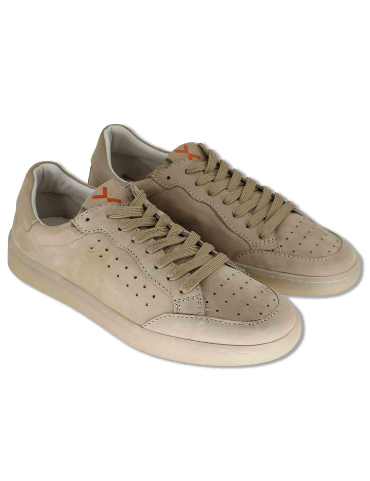 Sneakers uomo in pelle taupe soft con sotto piede morbido MS600R37 500125 Vueva 