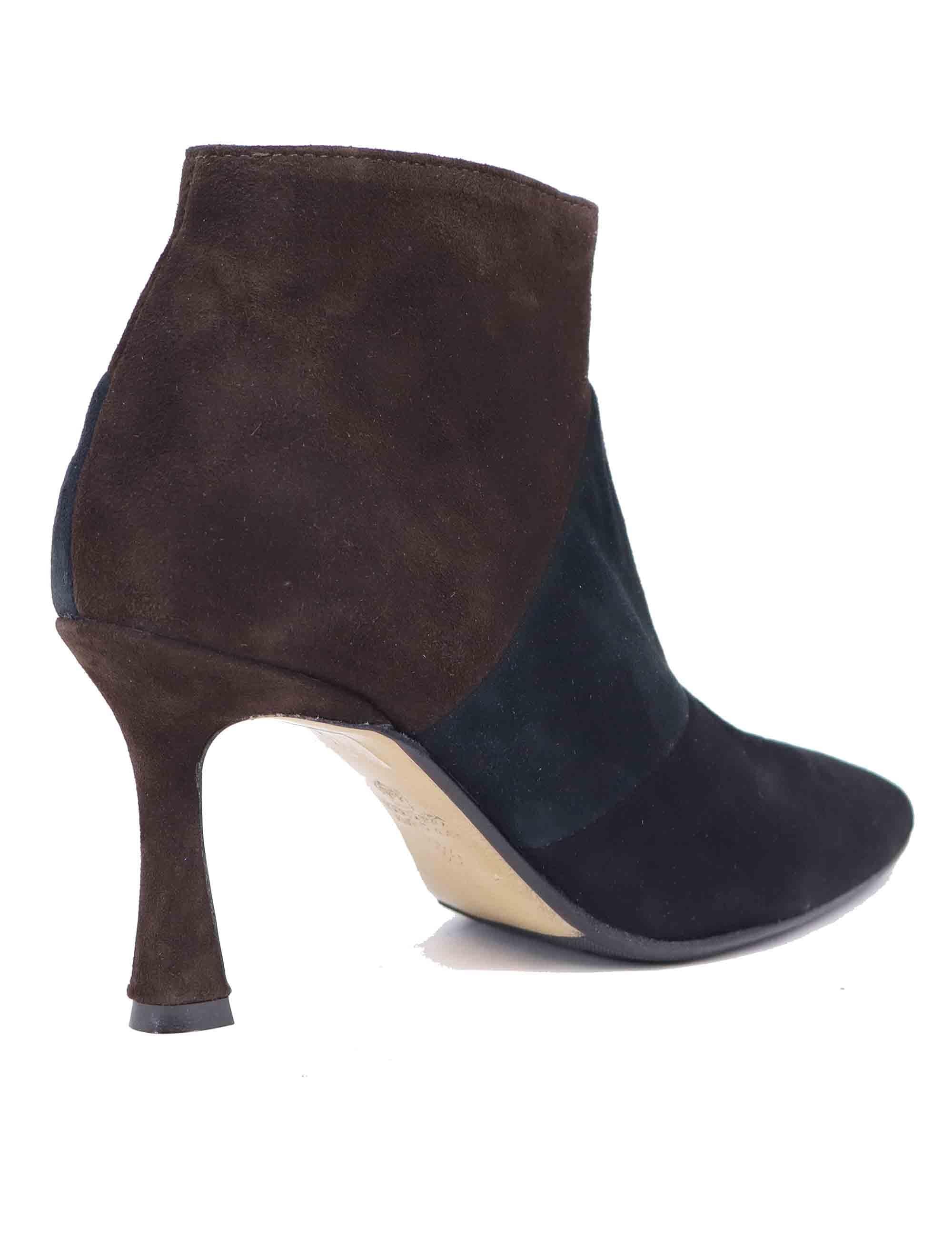 Stivaletti donna in camoscio nero con tacco alto TR1672/RT 001 L'Arianna 