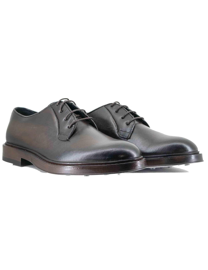 Stringate uomo in pelle marrone con suola in gomma cucita SP1145 014 Spatarella 