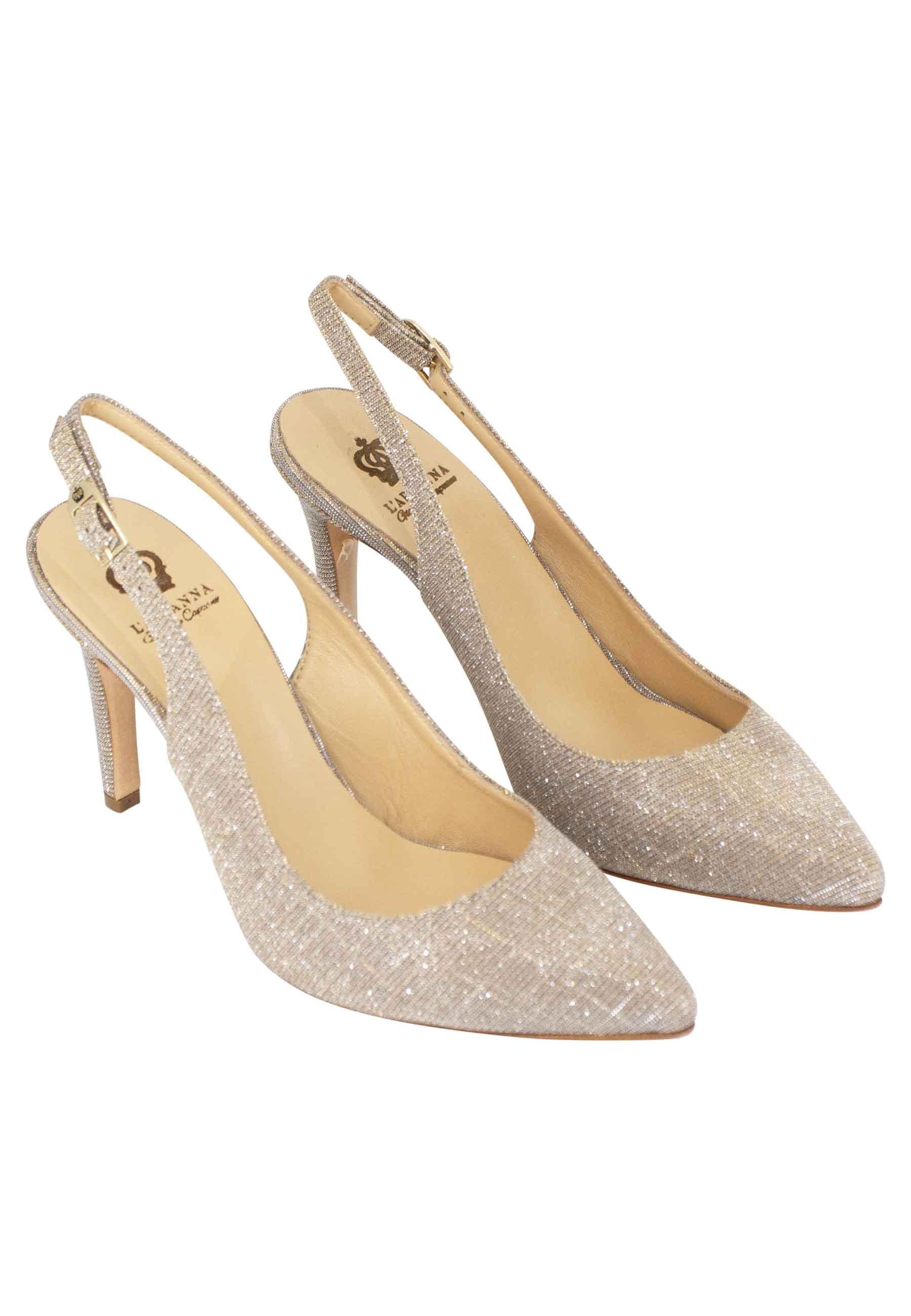 Decollete slingback donna in tessuto nude tacco alto CH2002 300 L'Arianna 