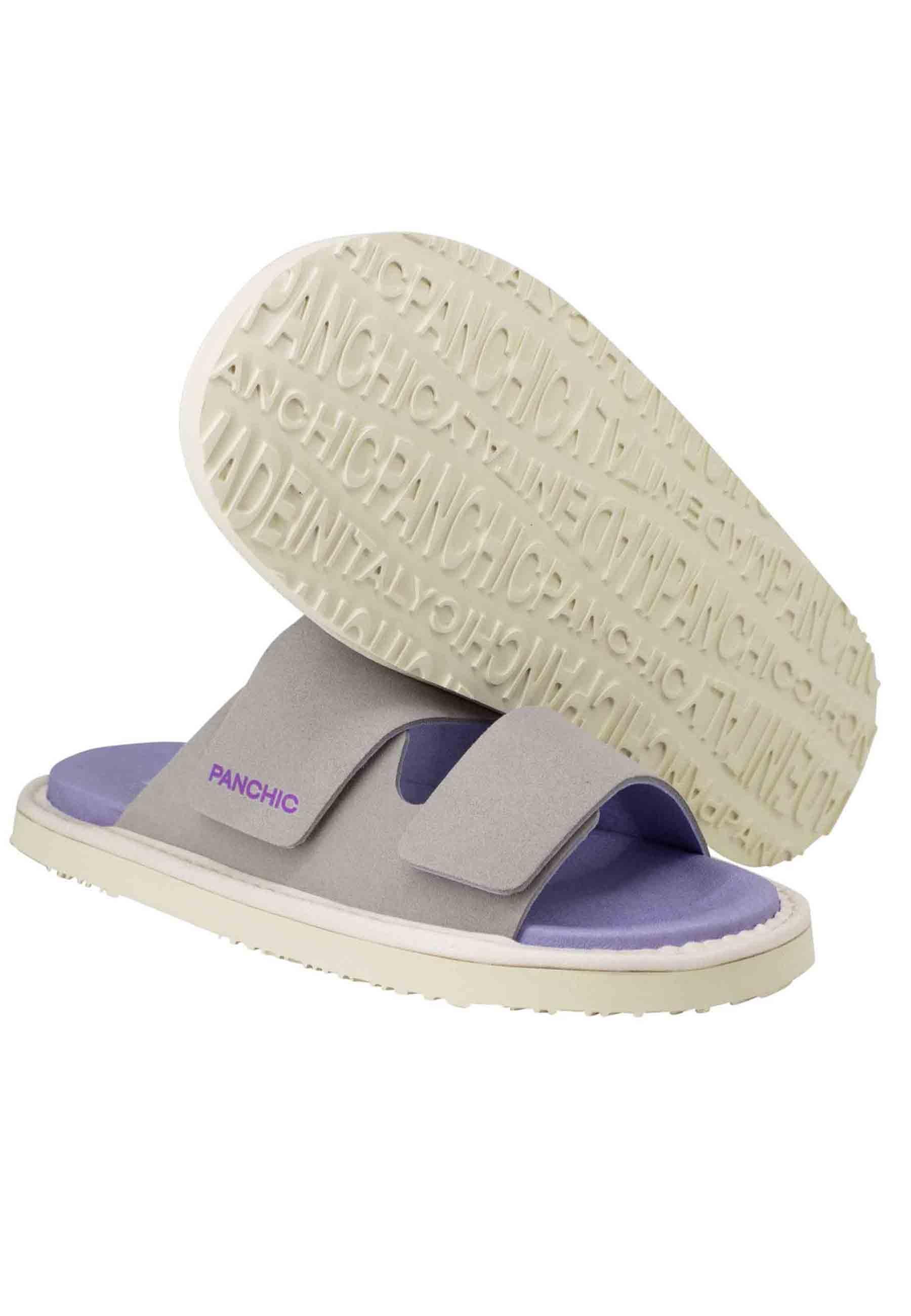 Sandali donna a doppia fascia in tessuto grigio fondo gomma 0009V001 P65 W003G Panchic 